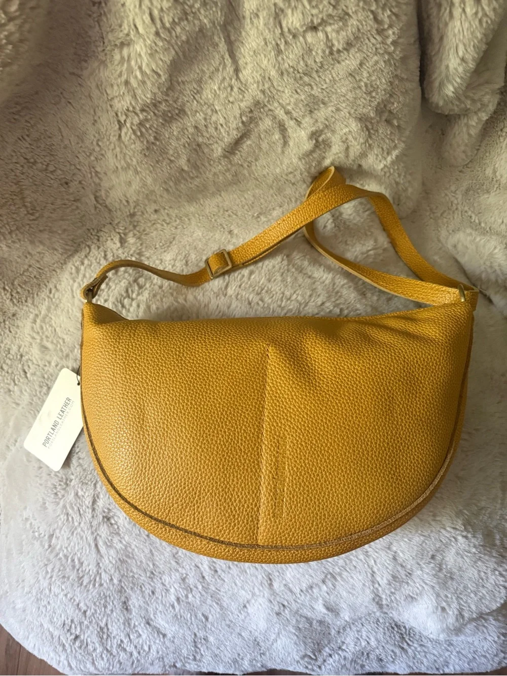 Portland leather large koala sling bag in sunshine NWT